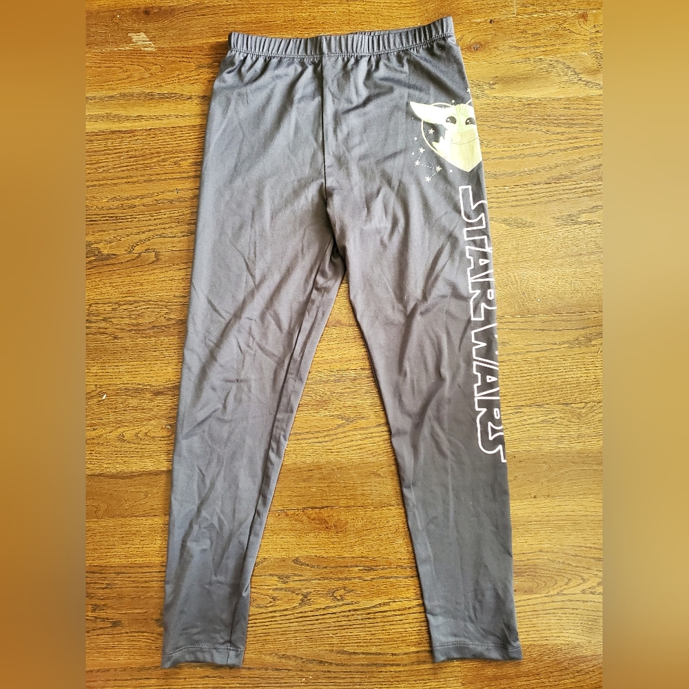 STAR WARS Girls 10/12 Grogu Yoda gray leggings